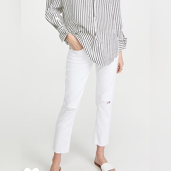 rag & bone Denim - Rag & Bone Dre Low-Rise Ankle Boyfriend - Distressed White